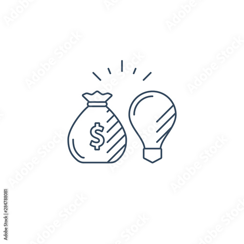 Business idea, financial consulting, money investment strategy, line icon
