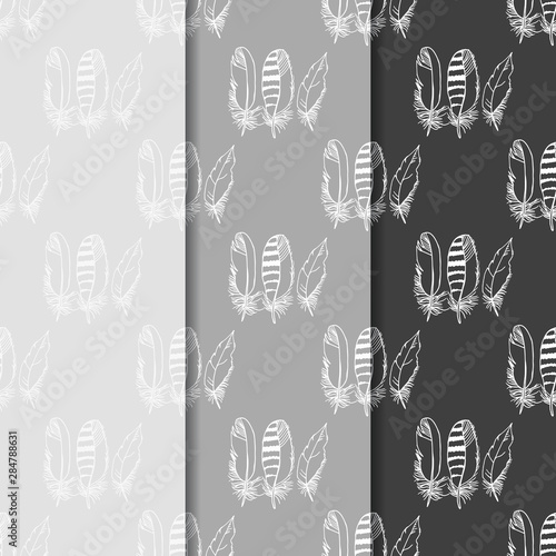 Canvas Print Mockingjay feather seamless pattern hand drawn sketch