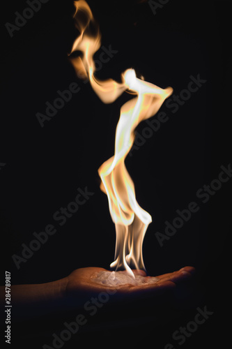 The dengerous fire in hands