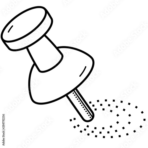 Pushpin icon in outline style