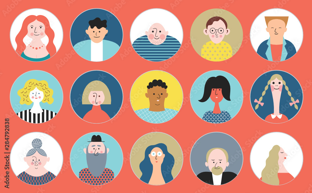People Avatar Face Collection icons, set of stylized vector portraits in minimalist style, cartoon characters Stock Vector | Adobe Stock People Avatar Face Collection icons, set of stylized vector portraits in minimalist style, cartoon characters Stock Vector | Adobe Stock