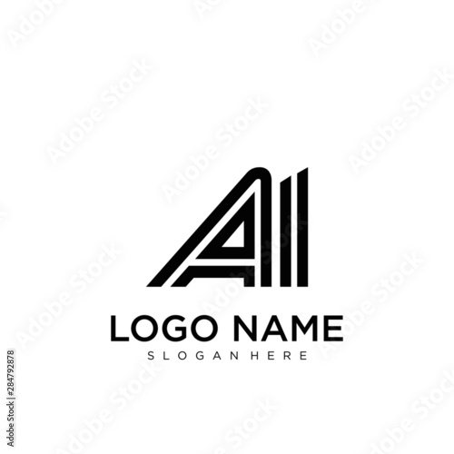 AI Letter Logo geometric Vector 