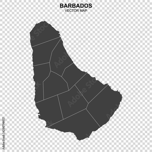 vector map of barbados on transparent background