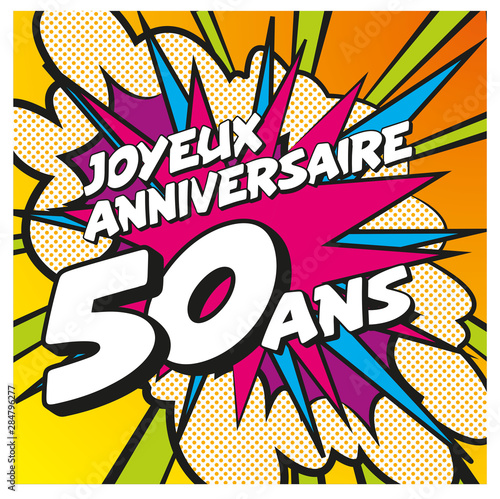 Carte Anniversaire Pop Art 50 Ans 1 Stock Vector Adobe Stock