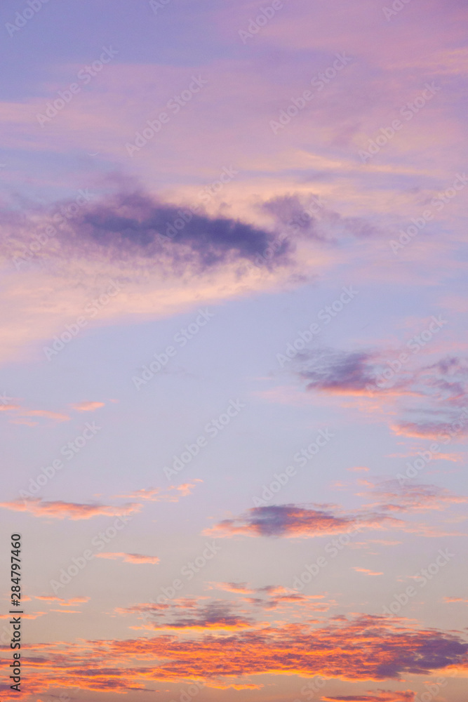 Violet ,blue, pink and yellow color sky cloud beautiful nature  texture abstract background.