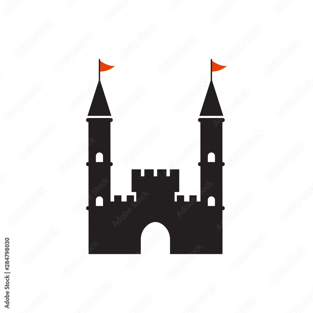 Castle graphic design template vector isolated illustration