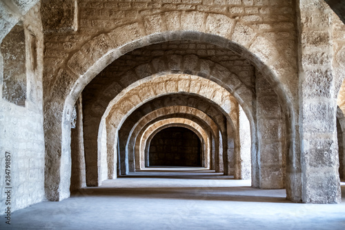 Stone corridors of Ribat Sousse. Tunisia. North Africa. © daria_serdtseva