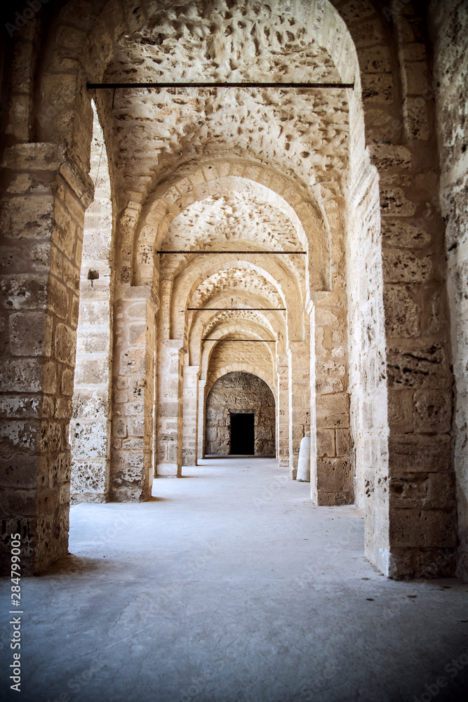 Corridors of Ribat Sousse. Tunisia. North Africa.