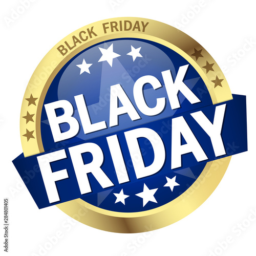 Button with Banner black friday
