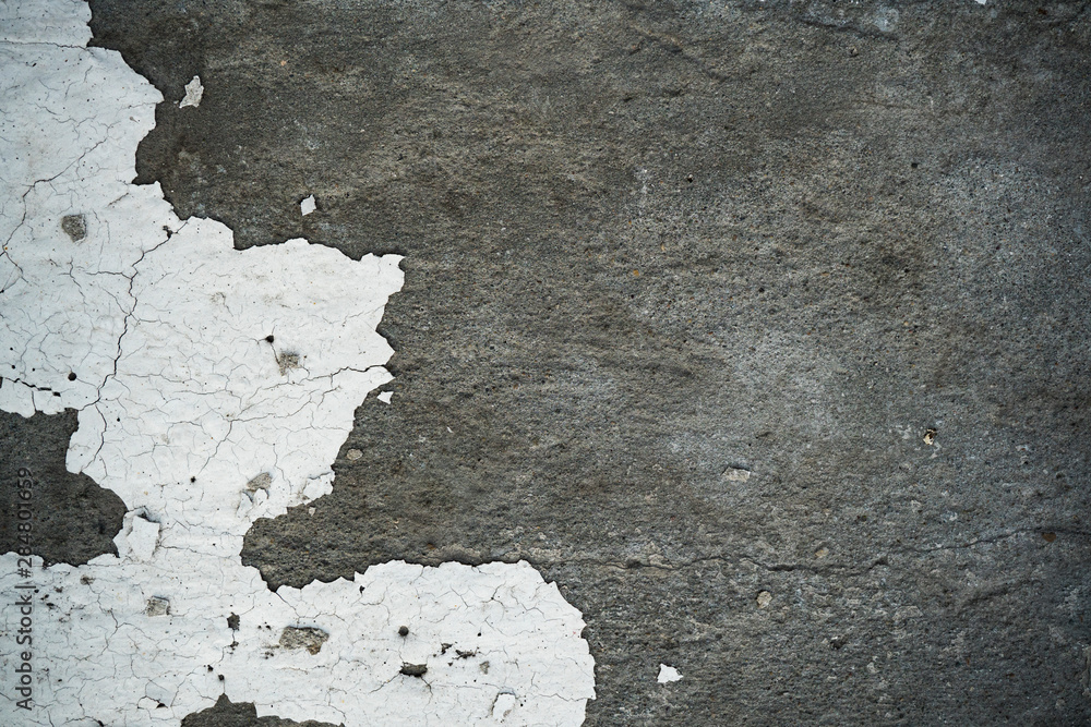 Obraz premium Texture of an old cracked concrete wall. Background image of a worn gray concrete surface