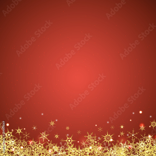 golden snowflakes on colored background