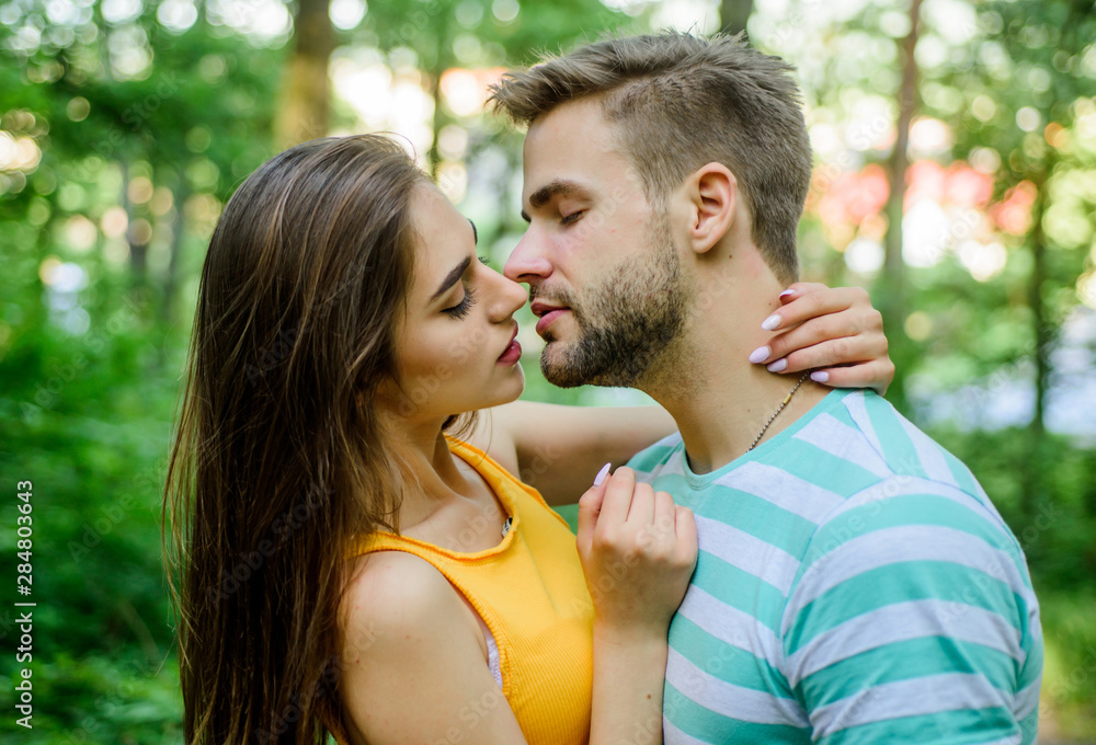 Giving kiss. Seduction and foreplay. Sensual kiss of lovely couple ... - Finger Kissing For Seduction