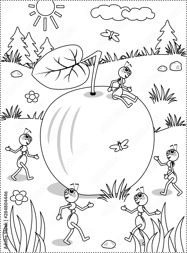 Ants On A Log Coloring Pages