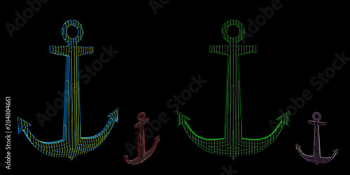 Nautical anchor carcass. Ve...