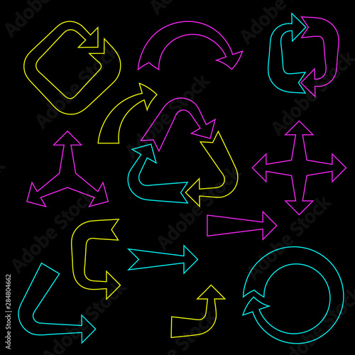 Arrow sign set. Isolated on...