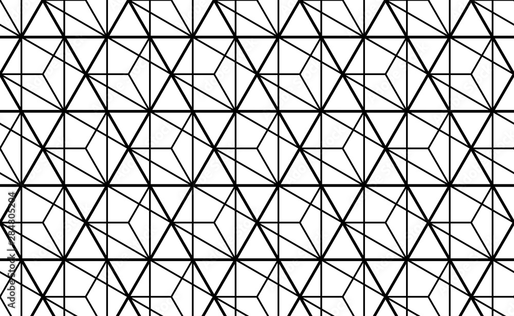 Fototapeta premium The geometric pattern with lines. Seamless vector background. White and black texture. Graphic modern pattern. Simple lattice graphic design