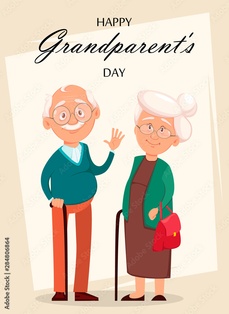 Grandfather and grandmother cartoon characters Grandfather and grandmother cartoon characters