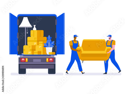 Moving house service. Vector illustration