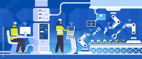 Innovative production flat vector illustration