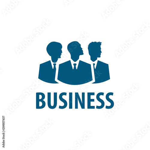 Three businessman silhouettes - vector icon