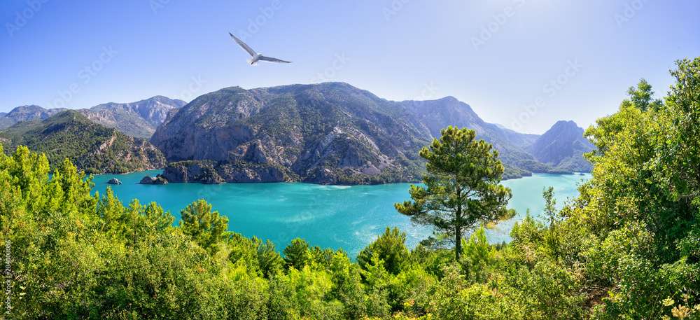 Εκτύπωση καμβά Green canyon. Reservoir Oymapinar on the river Manavgat