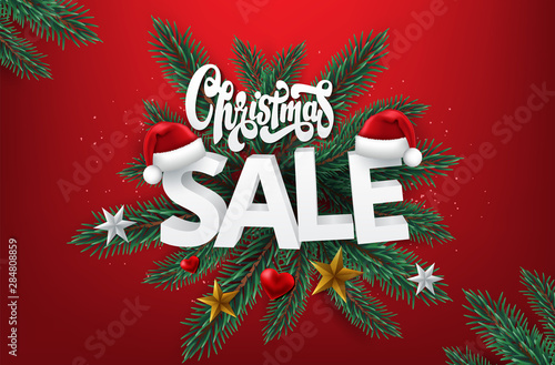 Christmas Sale Season Design Template. Vector Illustration