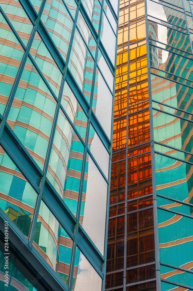 Obraz premium Facade of modern office building. architecture abstract background