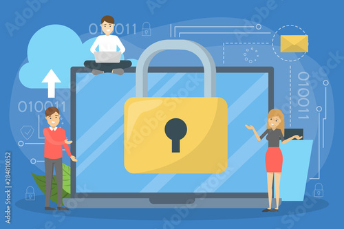 Data privacy concept. Idea of safety and protection while using