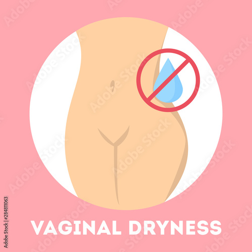 Vaginal dryness. Woman body and gynecology problems