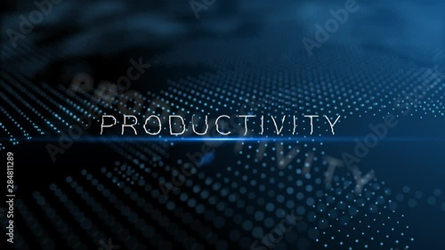 Productivity modern intro text 3D animation with lens flare and depth of field focus blur photo