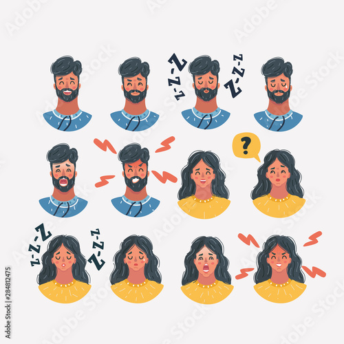 Different male and female icons faces.