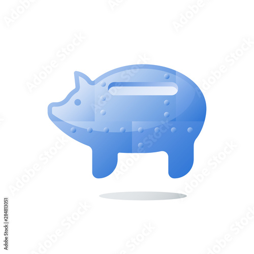 Piggy bank, long term investment strategy, financial security, pension money savings