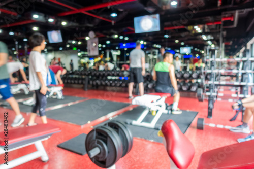 Wallpaper Mural Blurred of fitness gym center interior background Torontodigital.ca