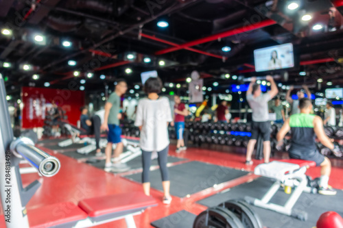Wallpaper Mural Blurred of fitness gym center interior background Torontodigital.ca