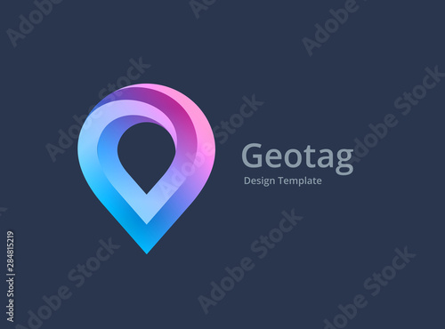 Geotag or location pin logo icon design