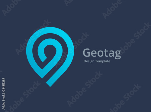 Geotag or location pin logo icon design