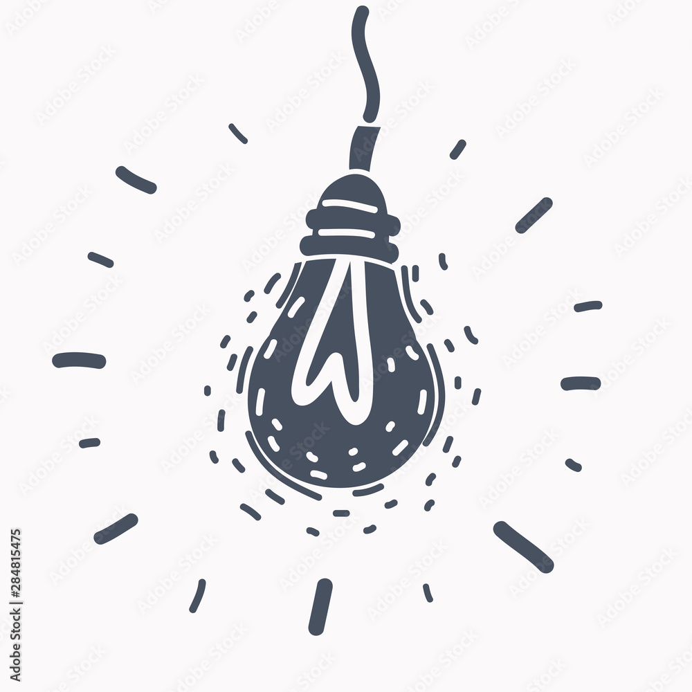 Hand drawn light bulb. Hand drawn light bulb.