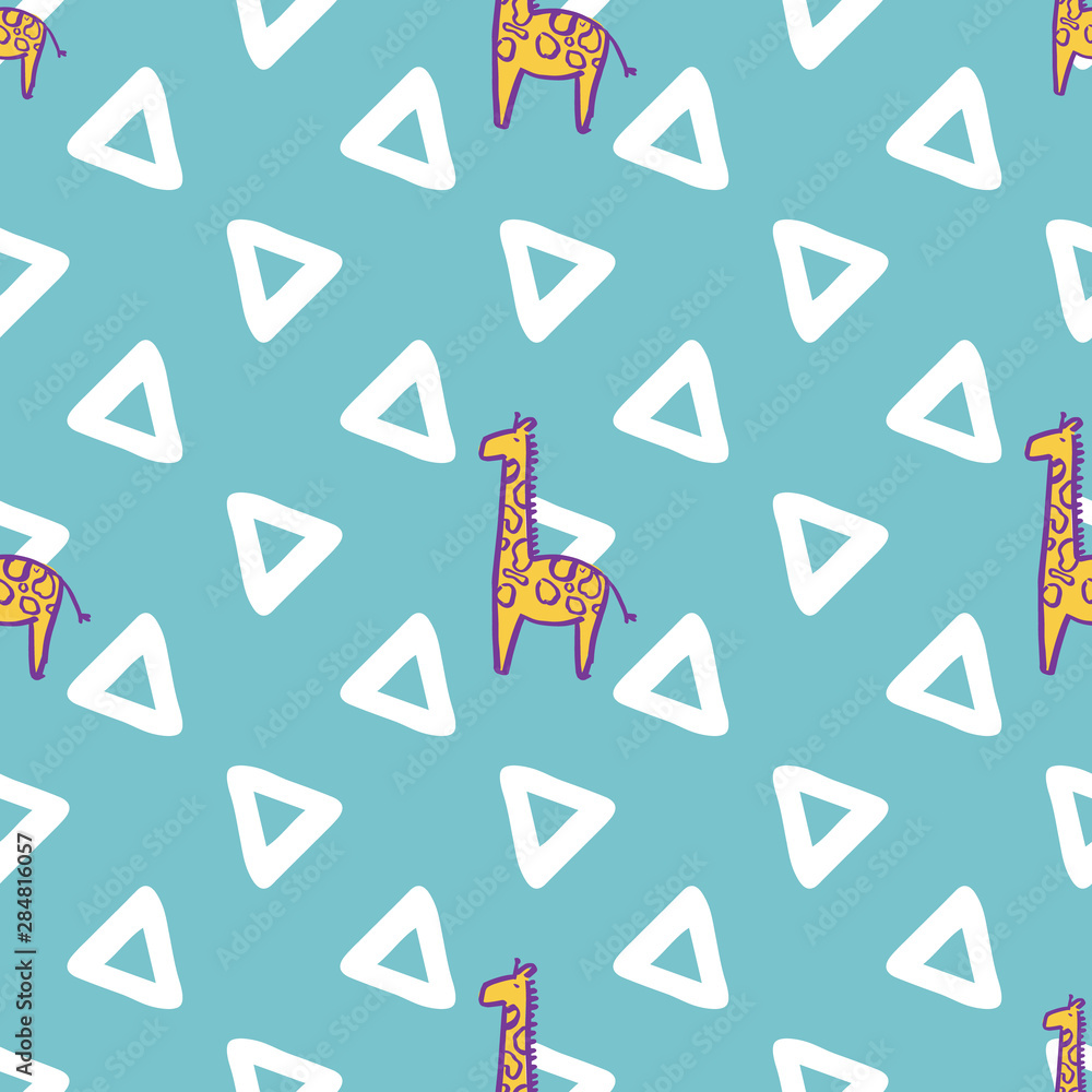 giraffe triangle seamless repeat pattern background. giraffe triangle seamless repeat pattern background.