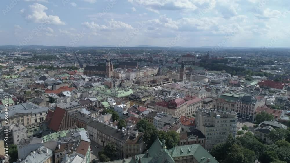 Aerial view of Krakow city, Poland. Residential area in city center. 4K Aerial view of Krakow city, Poland. Residential area in city center. 4K