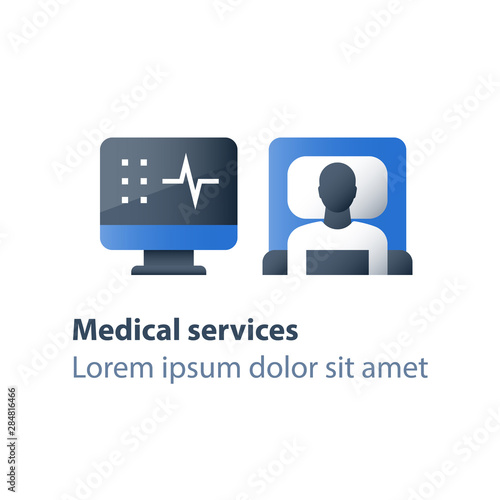 Stationary therapy, cot in ward, hospital bed, medical attendance, hospitalization and treatment, surgery room