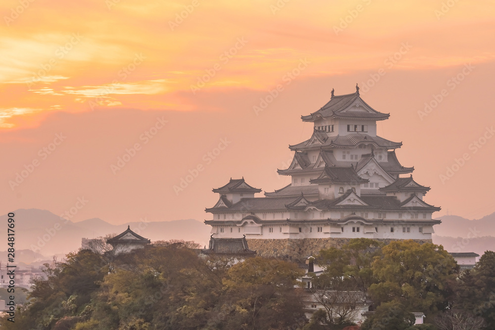 View of Himeji Castle (autumn season) in Japan View of Himeji Castle (autumn season) in Japan