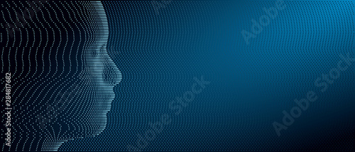 Side view of dotted face background