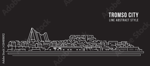 Cityscape Building Line art Vector Illustration design - Tromso city