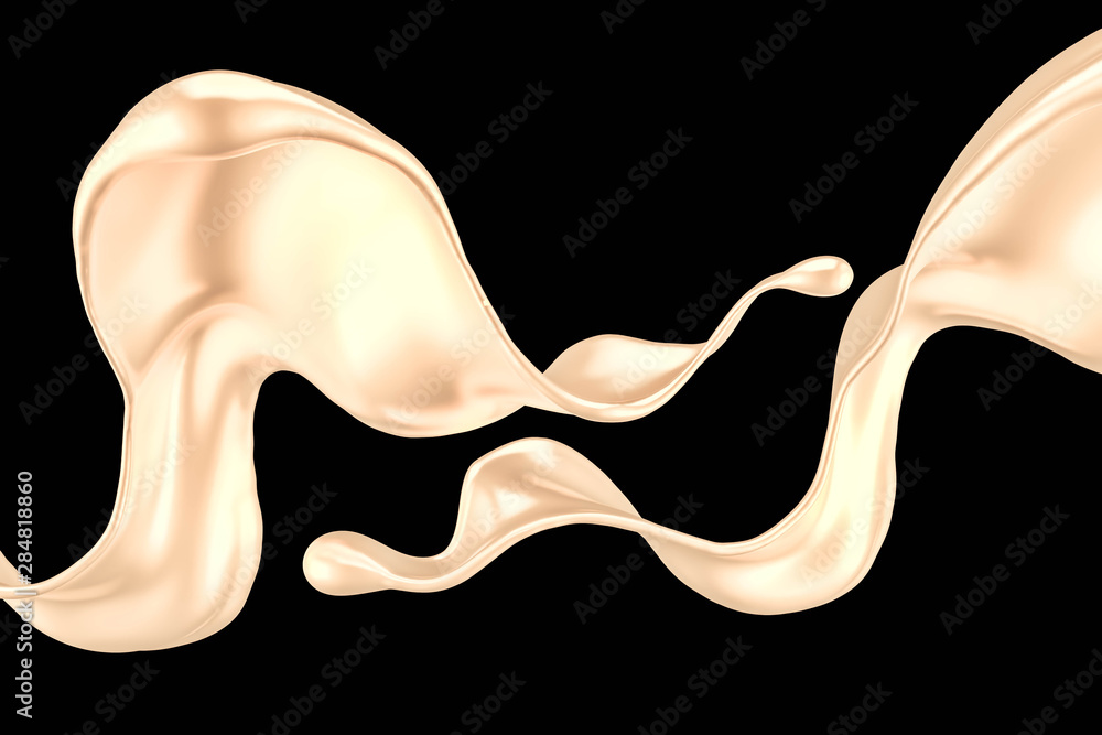 Splash of gold fluid. 3d illustration, 3d rendering. Splash of gold fluid. 3d illustration, 3d rendering.