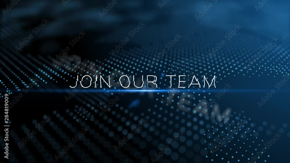 Join our team modern intro text 3D animation with lens flare and depth ...