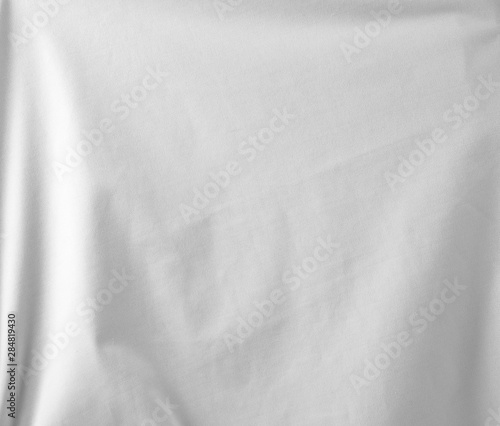 White crumpled textile, fabric background and texture photo