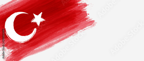 Background with grunge Turkey flag
