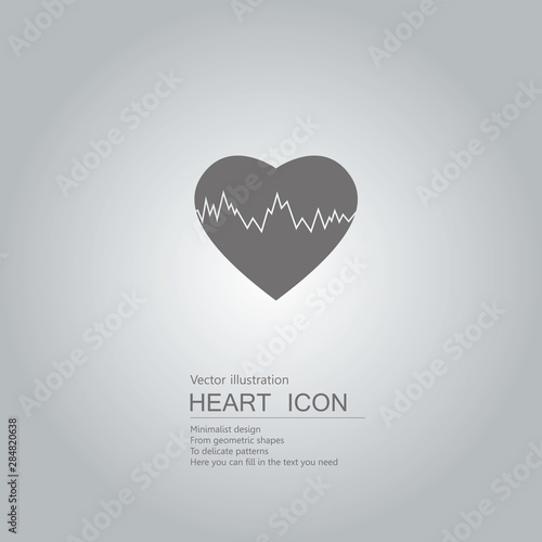 Vector drawn heart symbol. The background is a gray gradient.