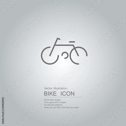 Vector drawn bicycle icon. The background is a gray gradient.