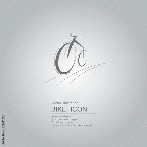 Vector drawn bicycle icon. The background is a gray gradient.
